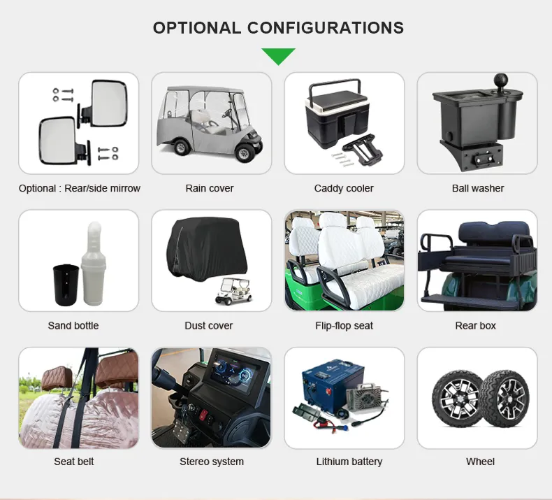 4 Carrinho de Golfe Elétrico de Luxo 72V Buggy de Golfe 4 Passageiro Aprovado CE 4 Buggy de Golfe com Rodas