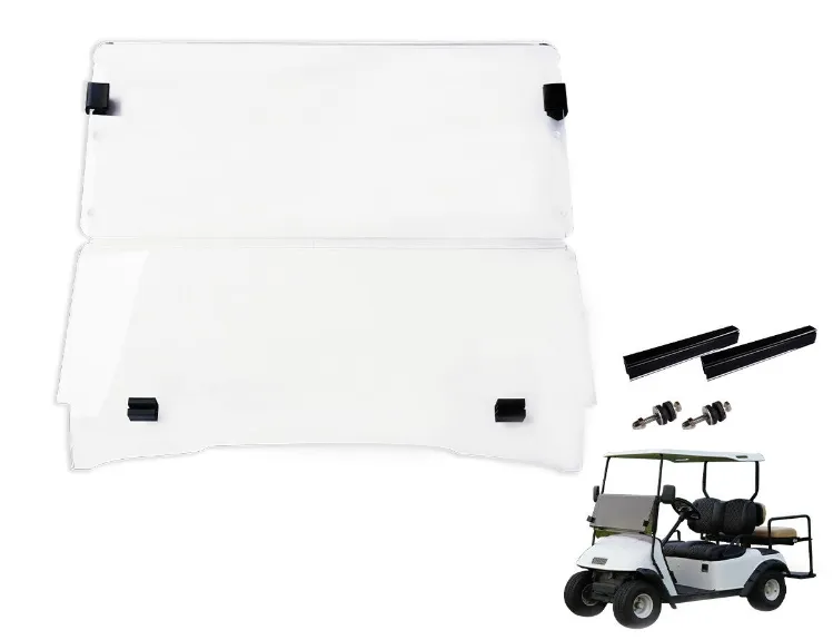 Parabrisa de Acrílico Dobrável com Dobradiça para Carrinhos de Golfe Ezgo TXT