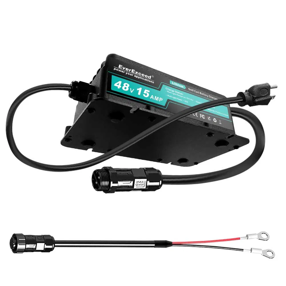 Carregador de Alto Desempenho 48V 15A LiFePO4 para Carrinhos de Golfe