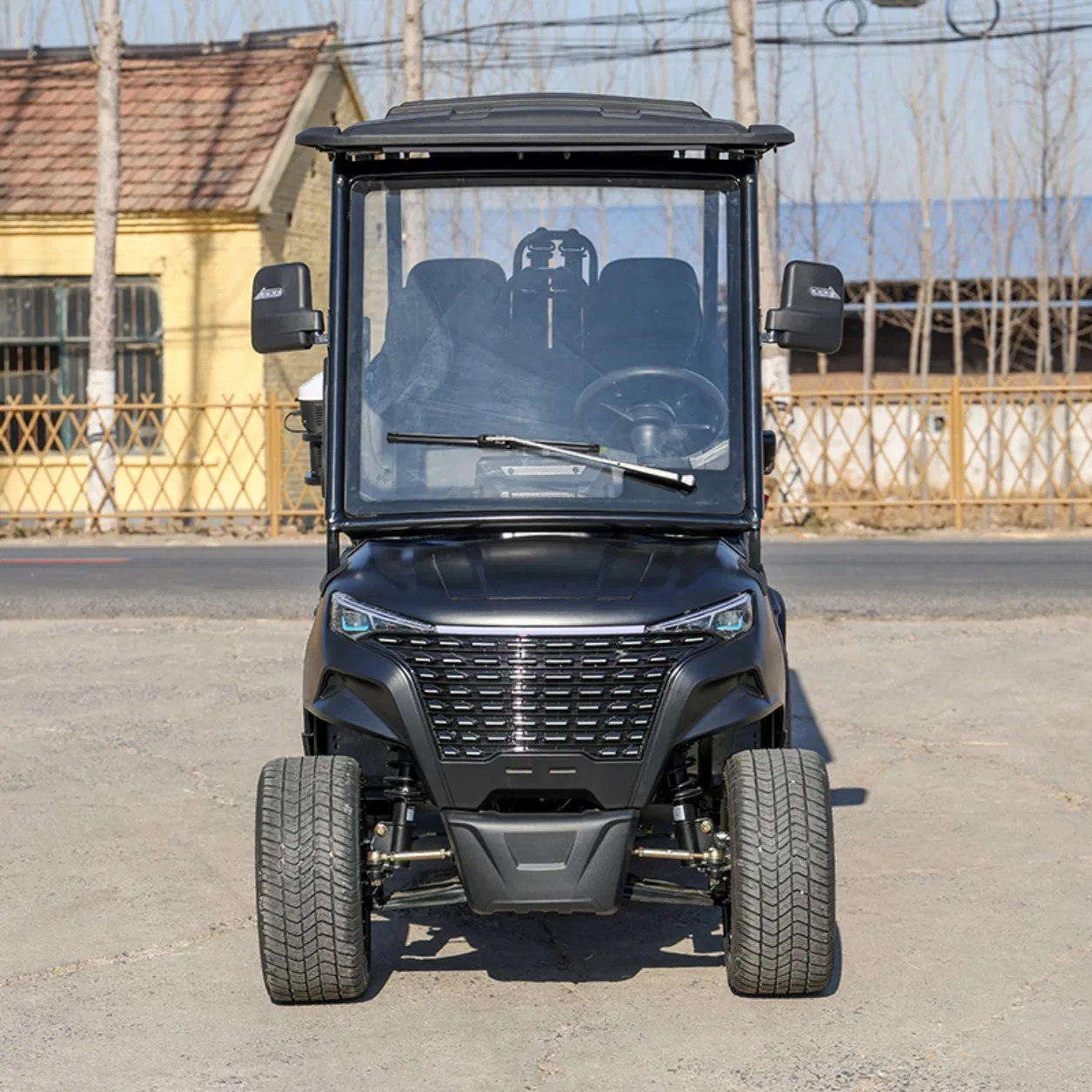 Assentos de Luxo Mais Largos Casco Preto Modelo 4 Carrinho de Golfe Elétrico com Assento Frontal