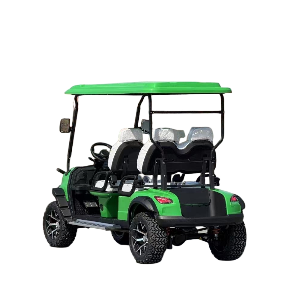 Carrinho de Golfe Elétrico Confortável 4-Person Cores e Acessórios Personalizáveis - Ande com Relaxamento