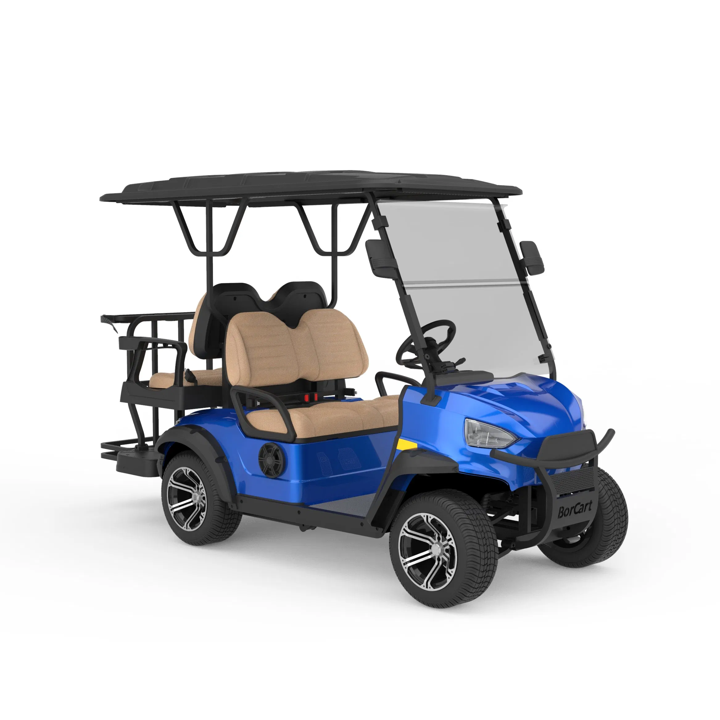 Carrinho de Golfe 4 Lugar Veículo Elétrico Branco Utilitário Elétrico
