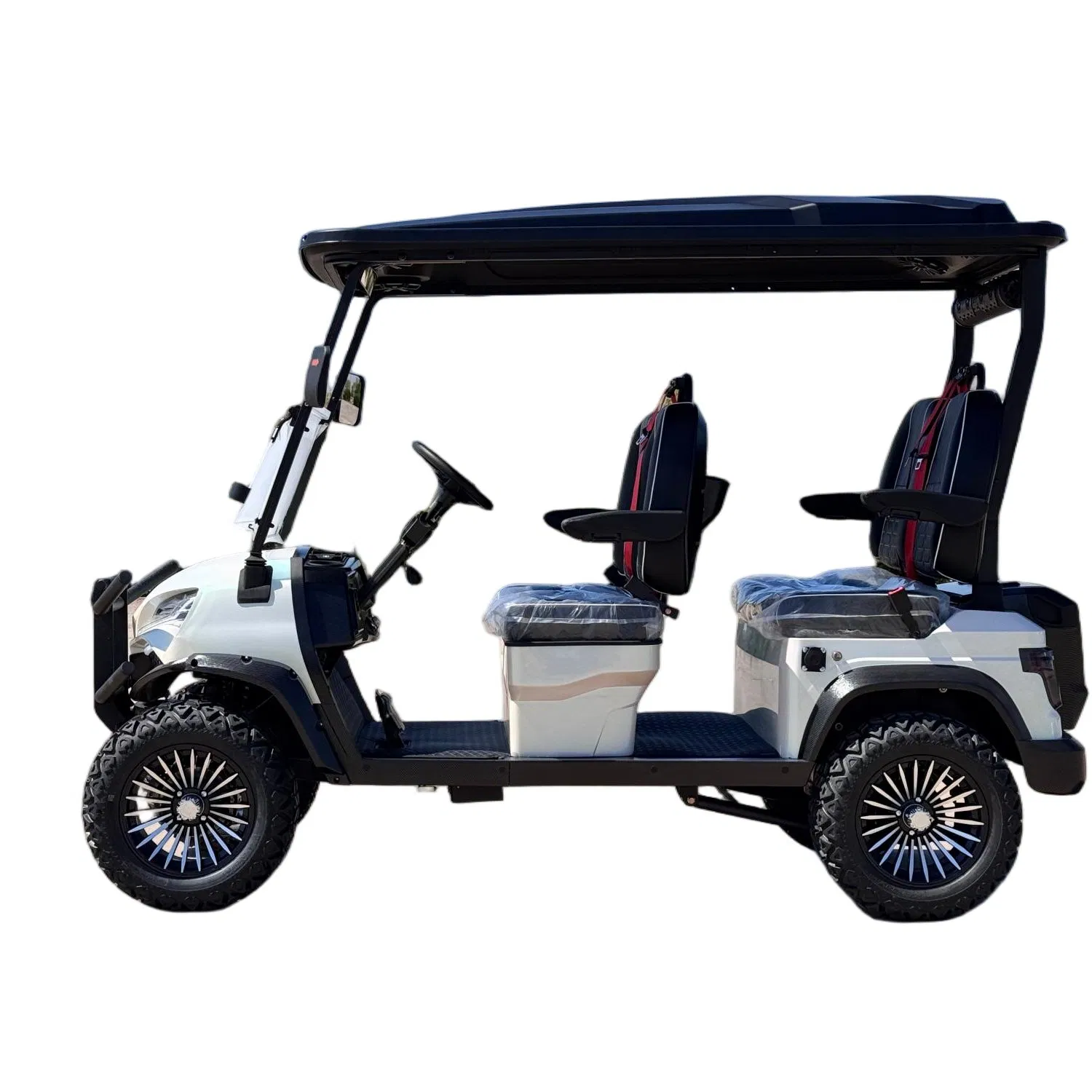 Carrinho de Golfe Elétrico de Fábrica para Quatro Pessoas Cores e Acessórios Personalizáveis Buggy Elétrico de Golfe Club Car com 3-Point Cinto de Segurança Bateria de Lítio