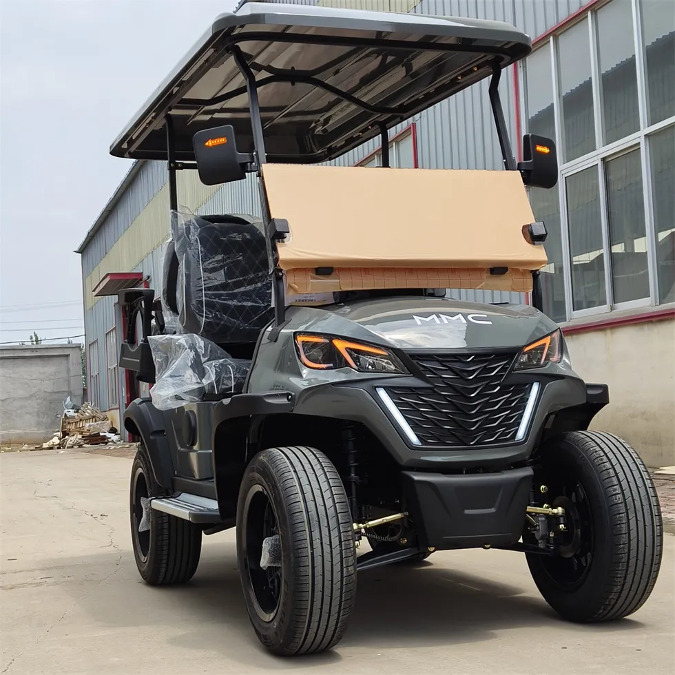 Carrinho de Golfe Elétrico Club Car com Quatro Rodas Levantadas para Caça Off Road com Bateria de Lítio 4 Lugares