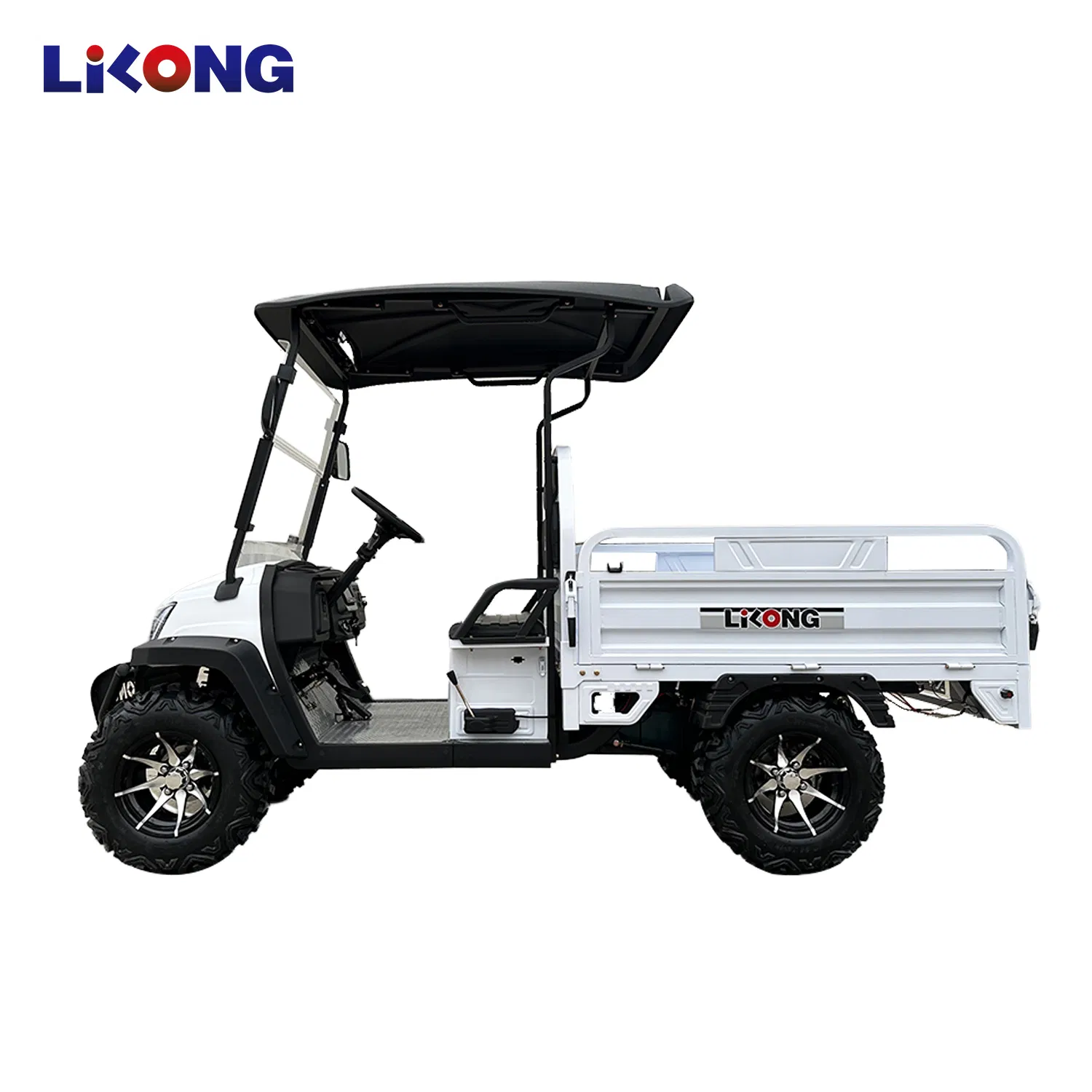 Veículo utilitário elétrico com teto de sombra, buggy ATV, carrinho de golfe, carro de carga com assento confortável