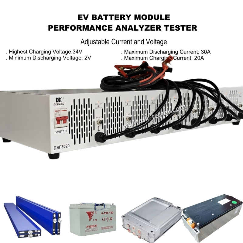 8 Canal 34V 30A Testador de Capacidade de Bateria de Armazenamento Solar para Carrinho de Golfe Grande Carga e Descarga Automática