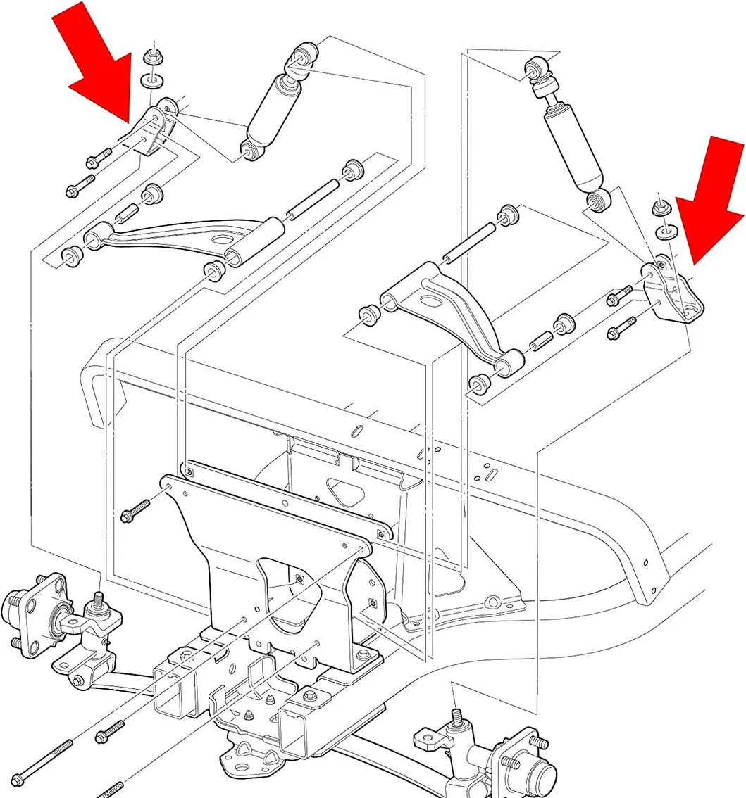 Conjunto de Clevis Superior Direito para Peças de Club Car