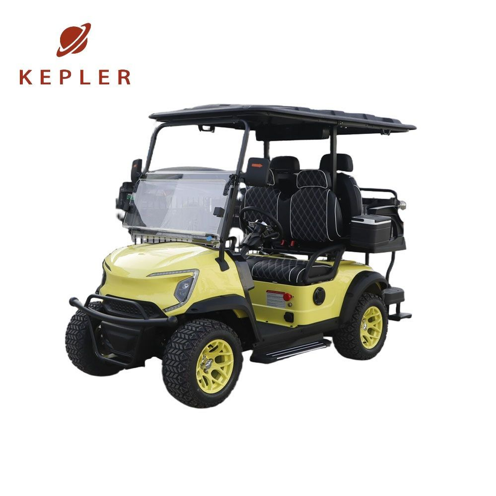 Carrinho de Golfe Elétrico com Estrutura Resistente à Corrosão para Transporte em Resort Costeiro