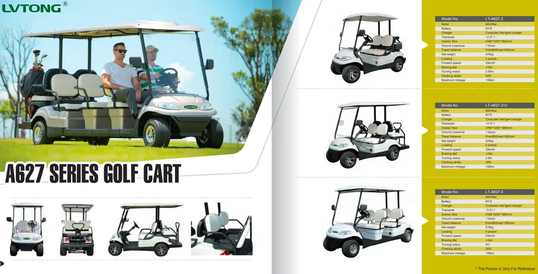 Carrinho de golfe elétrico confiável e duradouro para uso ao ar livre