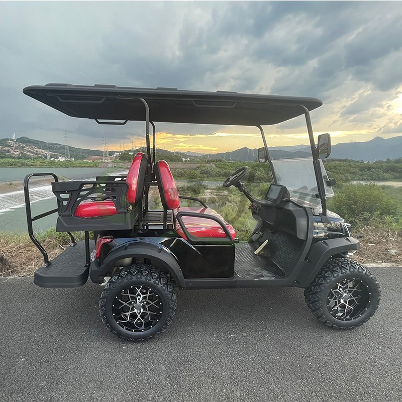 Novo Design Carrinho de Utilidade a Gasolina 6 Passageiros Carrinho de Golfe 300cc Elevado 6 Lugares Carrinho de Golfe a Gasolina