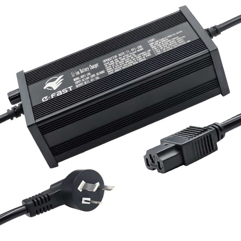 Carregador Automático de Bateria para Triciclo Elétrico de Lítio e Carro de Golfe 36V 48V 60V 72V Carregador de Bateria para Bateria de Lítio