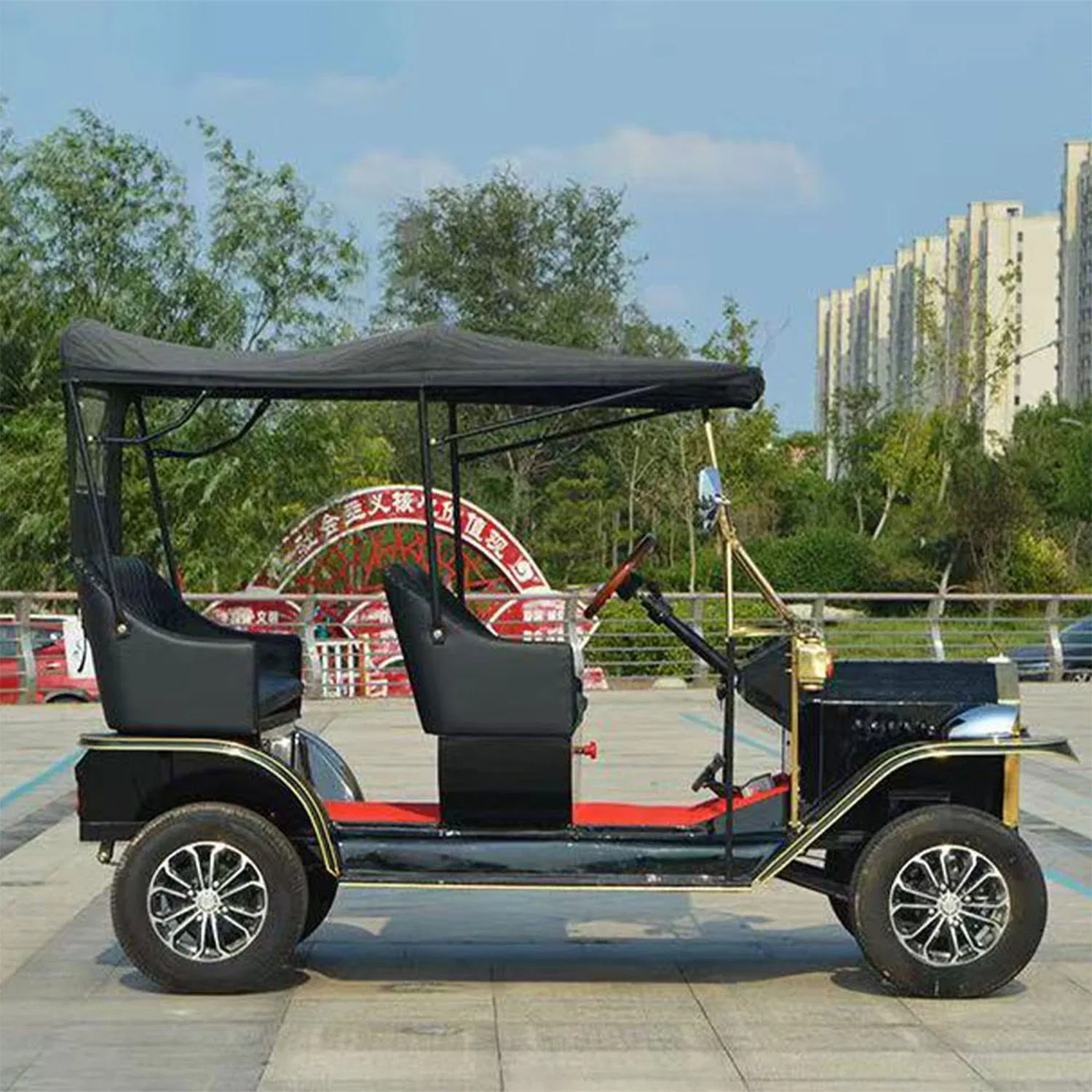 Acessórios Vintage para Carro Moderno Elegante Preto 5 Passageiro Clássico Carrinho de Golfe