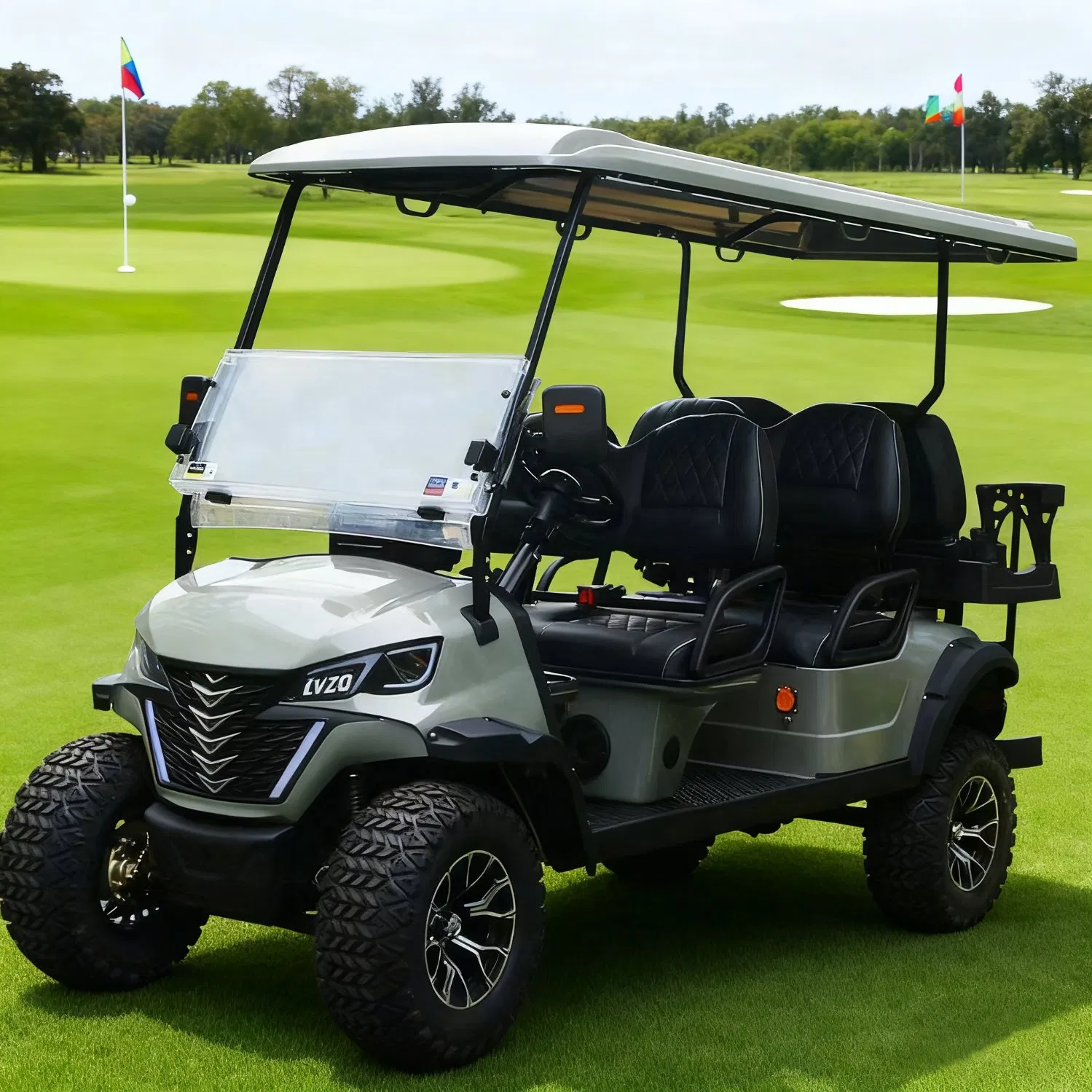 Carrinho de Golfe Elétrico Pesado Lvzo com Suporte de Carga - Ideal para Uso Comercial e em Resorts