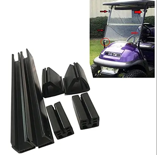 Peça de Carro Clube Carrinho de Golfe Substituição de Para-brisa Tinto Resistente a UV PC Clipes de Borracha para Para-brisa
