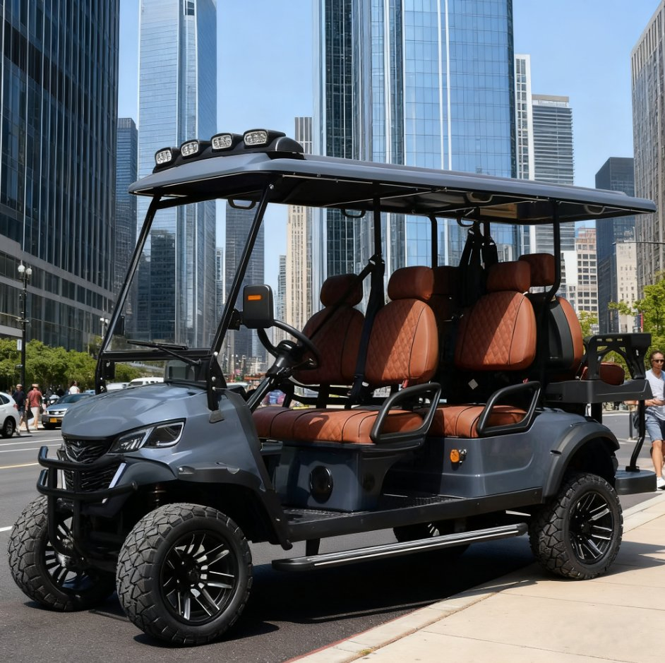 Carrinho de Golfe Elétrico Pesado Lvzo com Suporte de Carga - Ideal para Uso Comercial e em Resorts