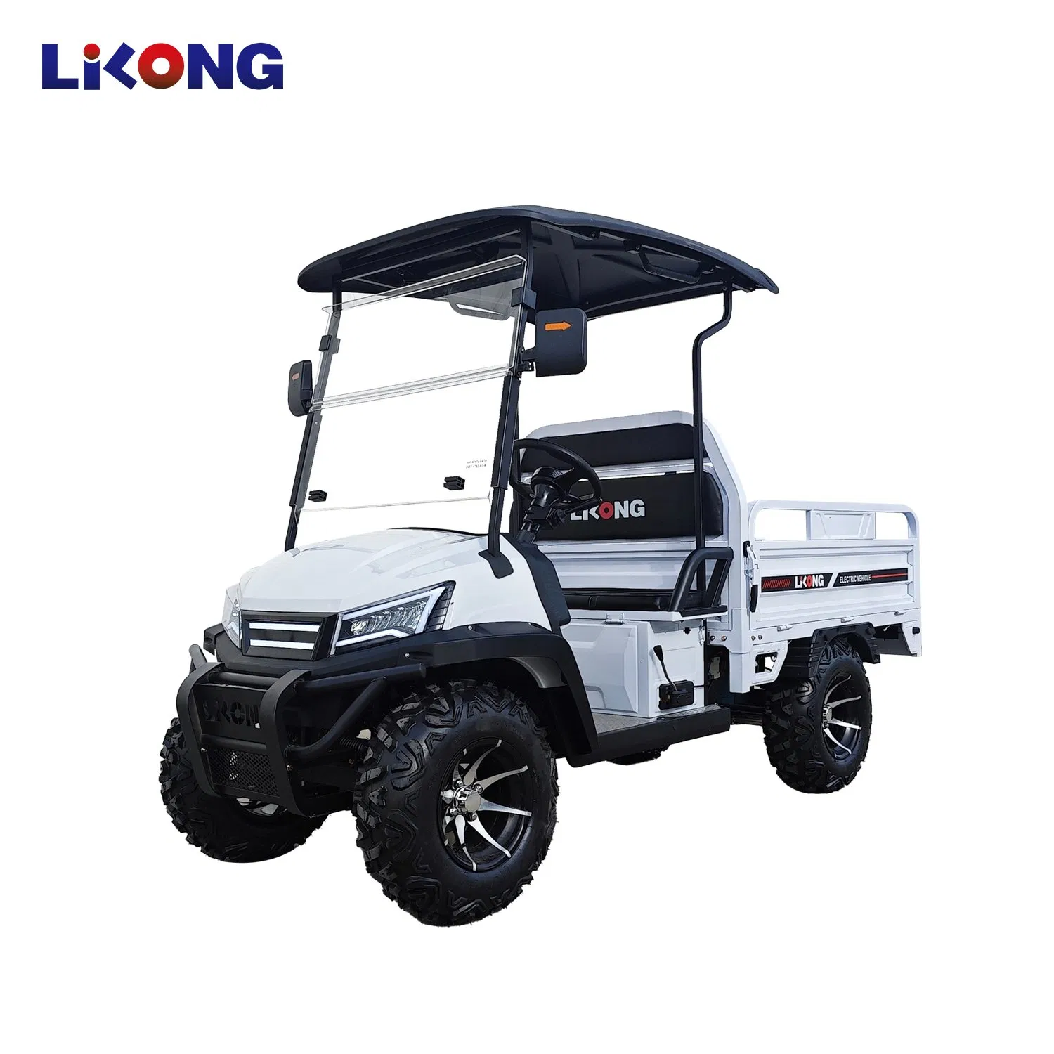 Veículo utilitário elétrico com teto de sombra, buggy ATV, carrinho de golfe, carro de carga com assento confortável