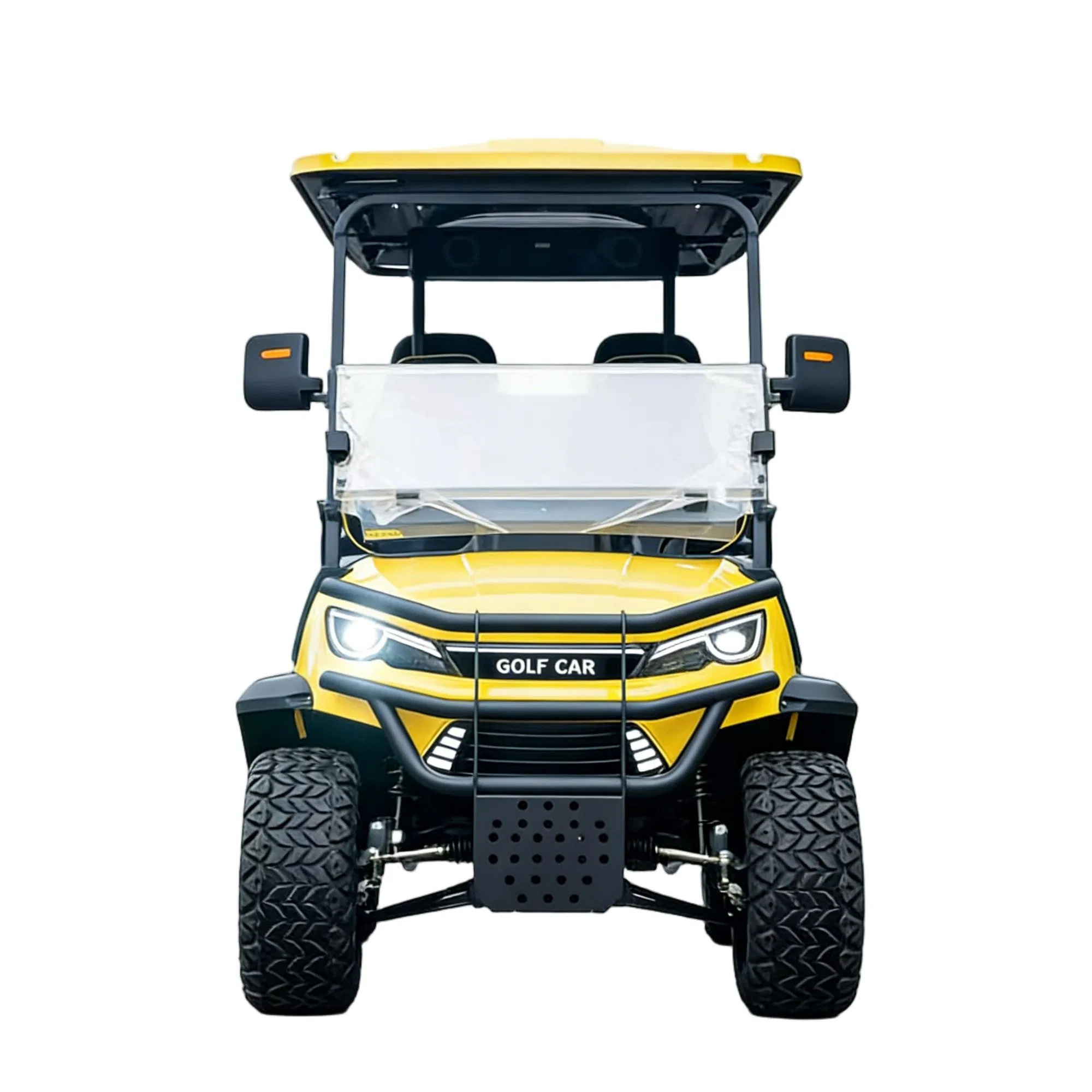 4-Seater Buggy de Golfe Bumblebee Carrinho de Golfe Elétrico com Acessórios de Luxo Personalizados Baterias de Lítio Carrinhos de Golfe para Campo de Golfe Passeios Off-Road e Transporte em Resort
