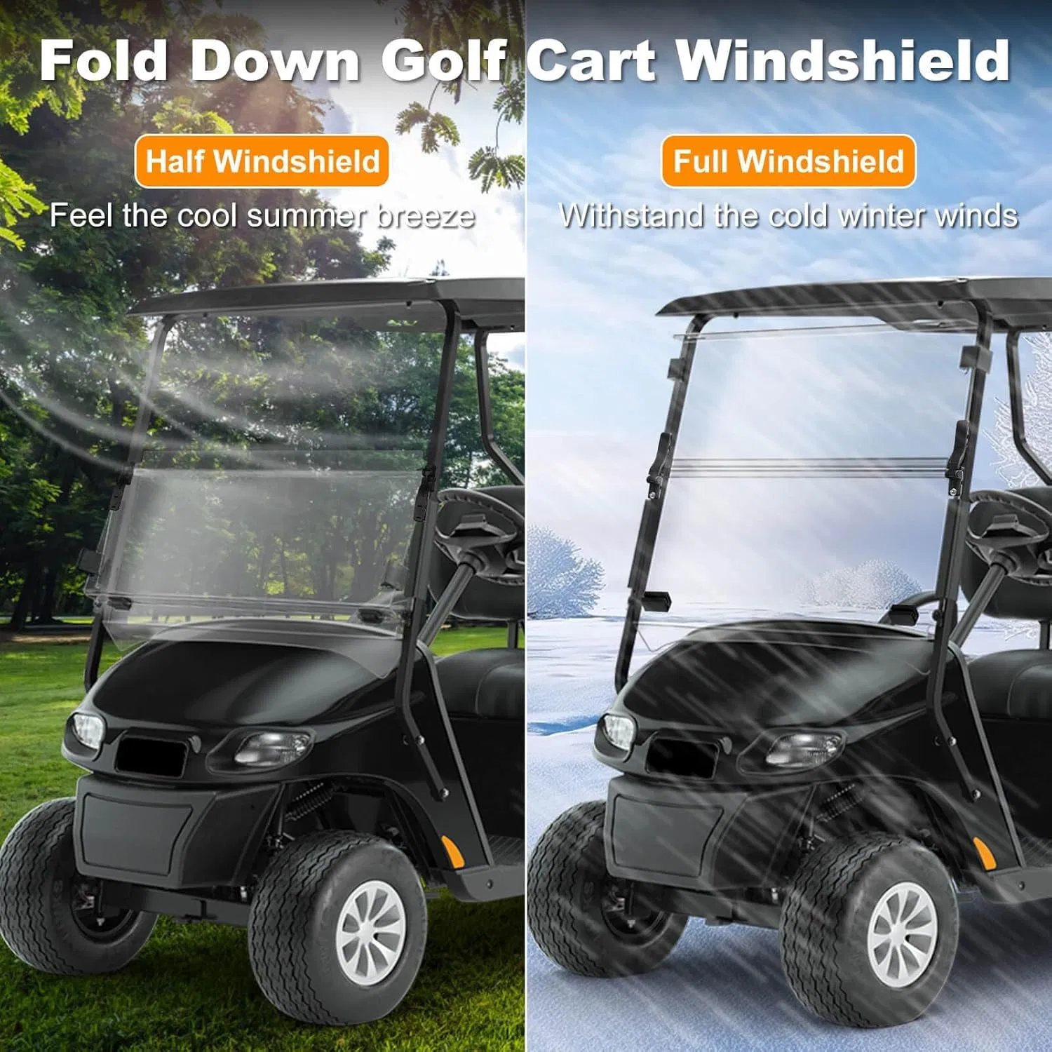 Parabrisa de Policarbonato Resistente a Arranhões para Carrinho de Golfe Ezgo Rxv (2008-Up)