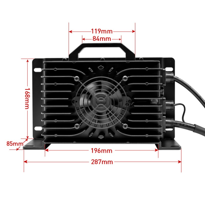 2000W Carregador Inteligente de Bateria de Íon de Lítio para Veículos Elétricos e Carrinhos de Golfe