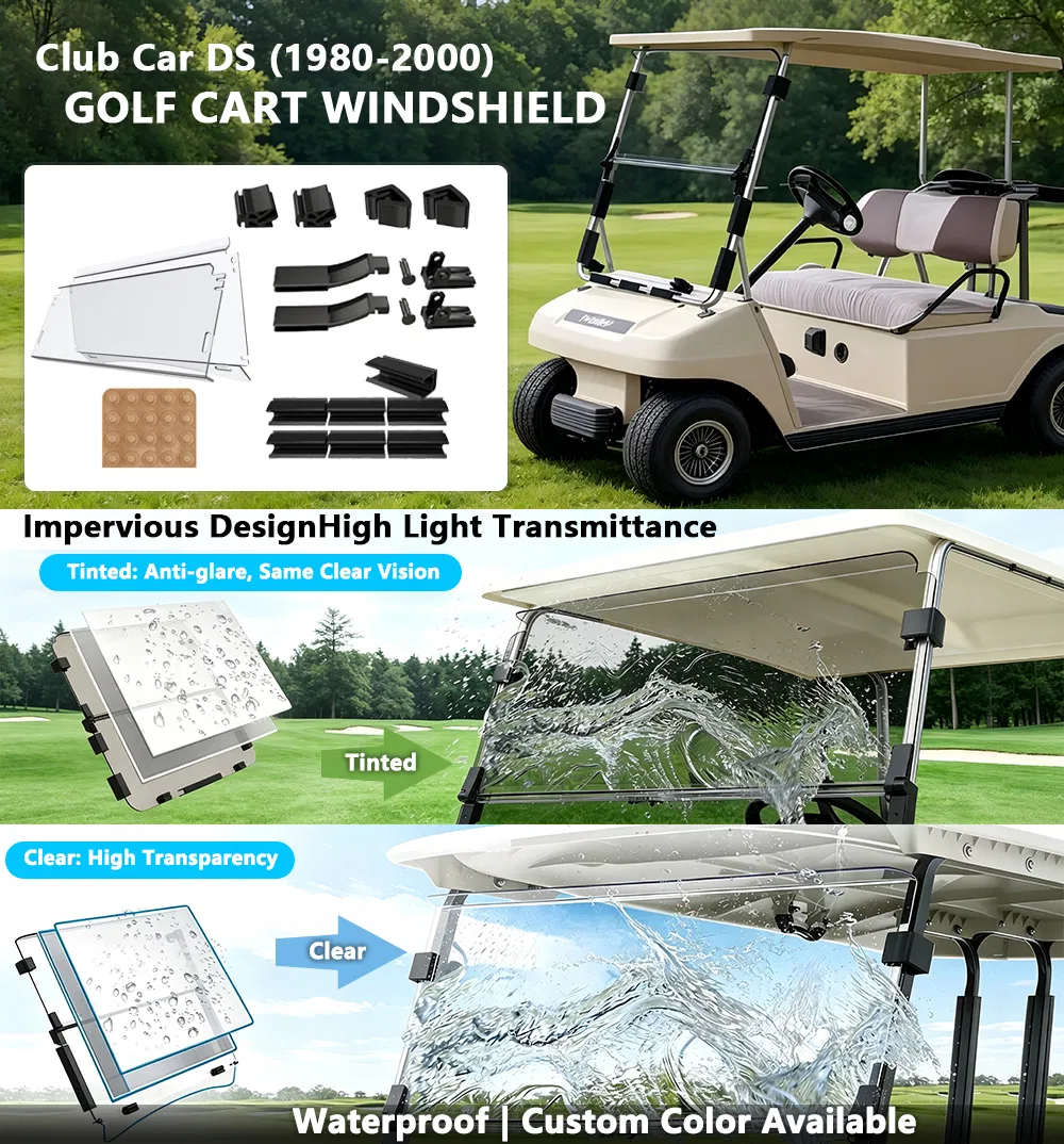 Especificações de Para-brisa de Carrinho de Golfe 1