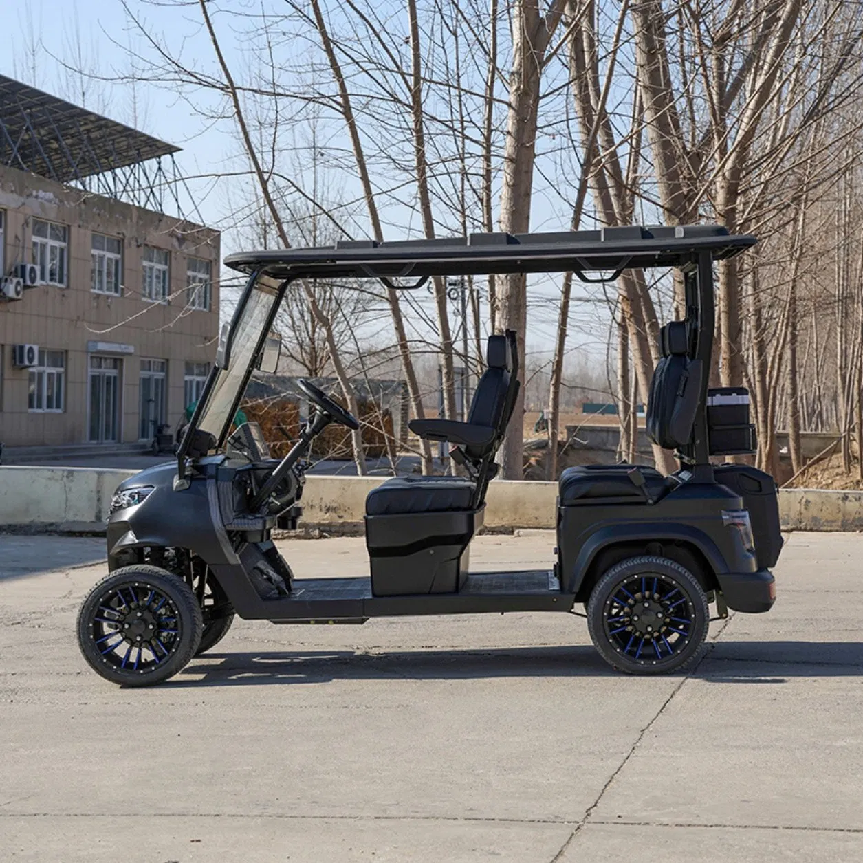 Assentos de Luxo Mais Largos Casco Preto Modelo 4 Carrinho de Golfe Elétrico com Assento Frontal