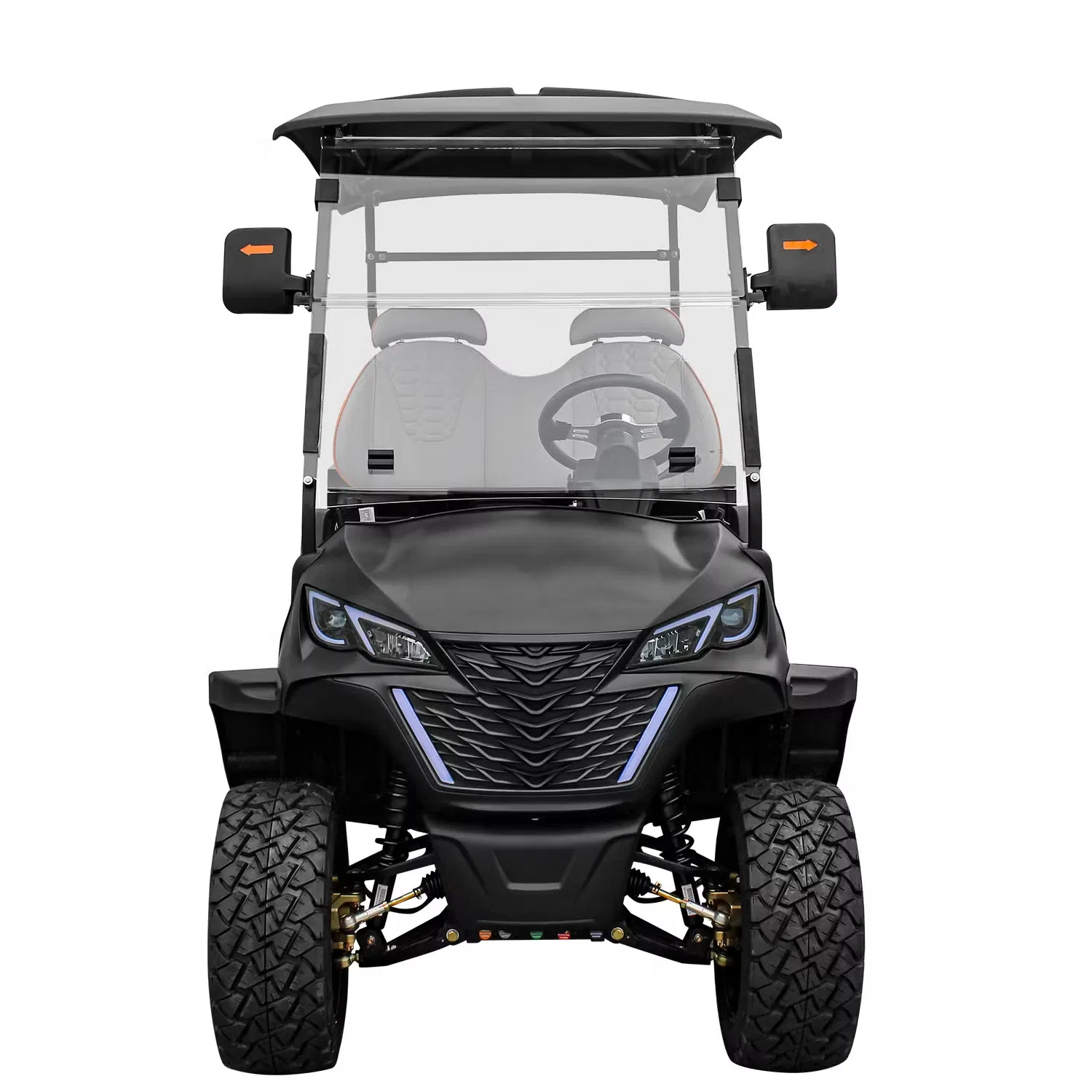 Carrinho de golfe elétrico eficiente com opção de caçamba de plástico para uso flexível