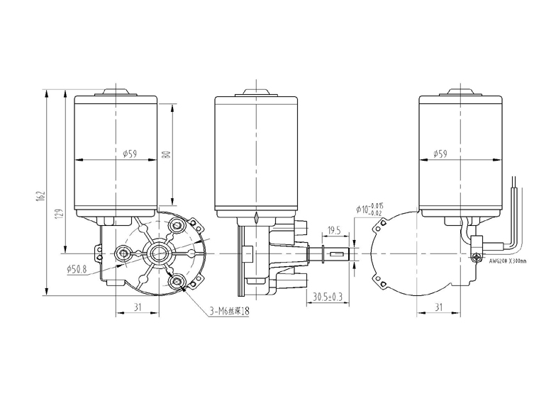 Venda de Fábrica Motor Elétrico de Engrenagem de Verme DC Multi Função 12/24/48V para Carrinho de Golfe