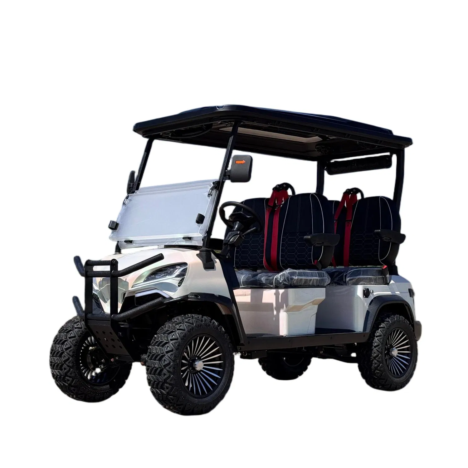 Carrinho de Golfe Elétrico de Fábrica para Quatro Pessoas Cores e Acessórios Personalizáveis Buggy Elétrico de Golfe Club Car com 3-Point Cinto de Segurança Bateria de Lítio
