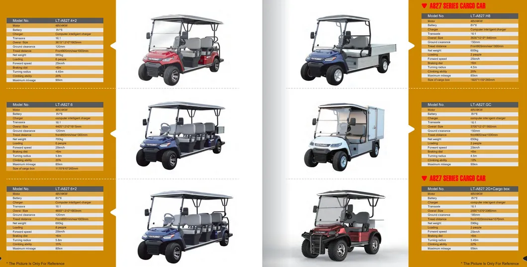Confortável Chinelos de Dedo Banco Traseiro Preço Competitivo Legal na Rua Passeio Turístico Buggy de Golfe (LT-A827.2+2G)