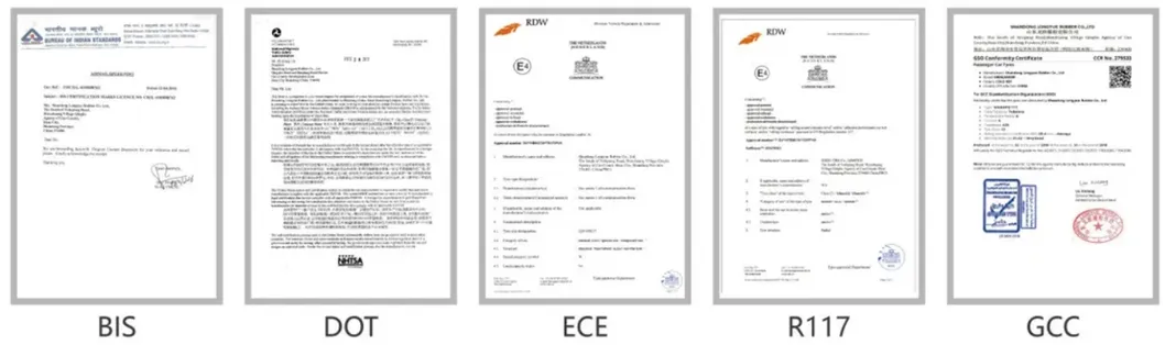 Certificados de Qualidade do Pneu