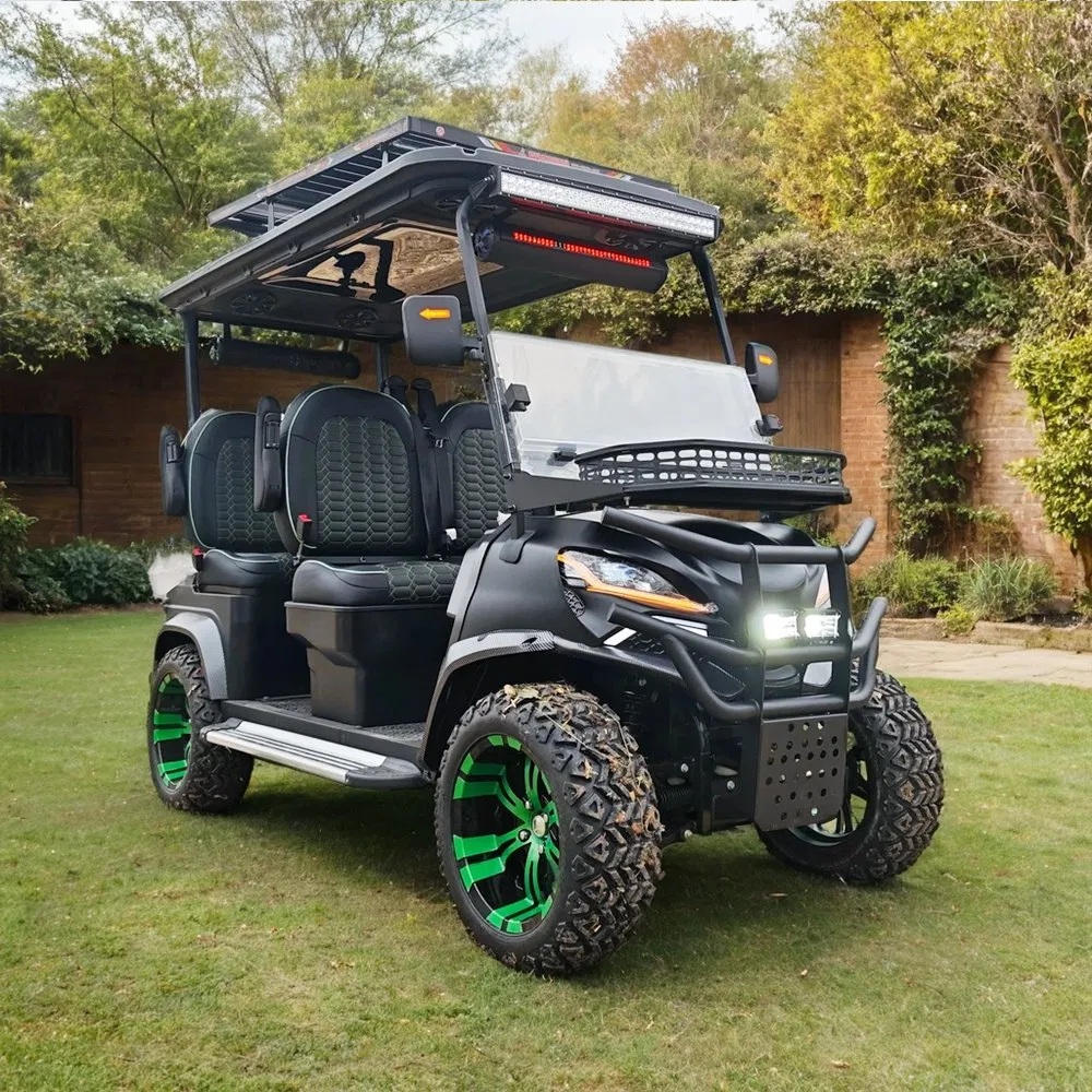 Veículo utilitário elétrico de golfe multifuncional 6 lugares para transporte de passageiros e carga em campi