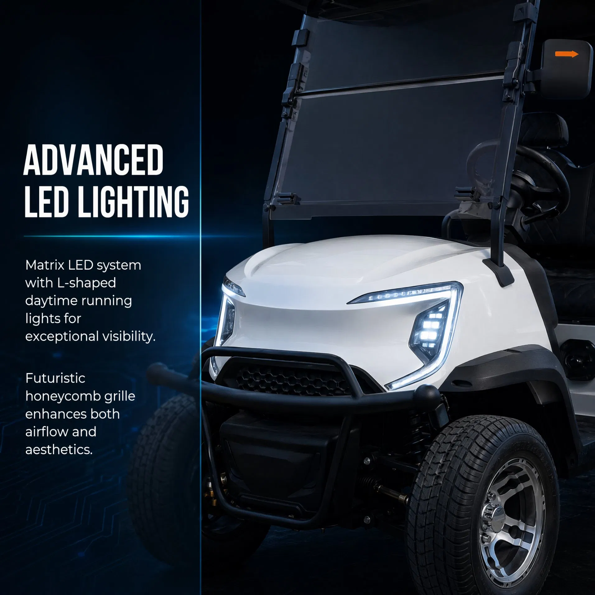 Kepler Smart Connect 4 Passenger Golf Car with GPS Fleet Management System 72V Lithium AC Motor Electric Golf Cart