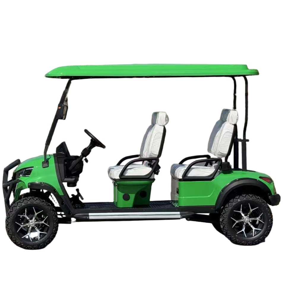 Carrinho de Golfe Elétrico Confortável 4-Person Cores e Acessórios Personalizáveis - Ande com Relaxamento