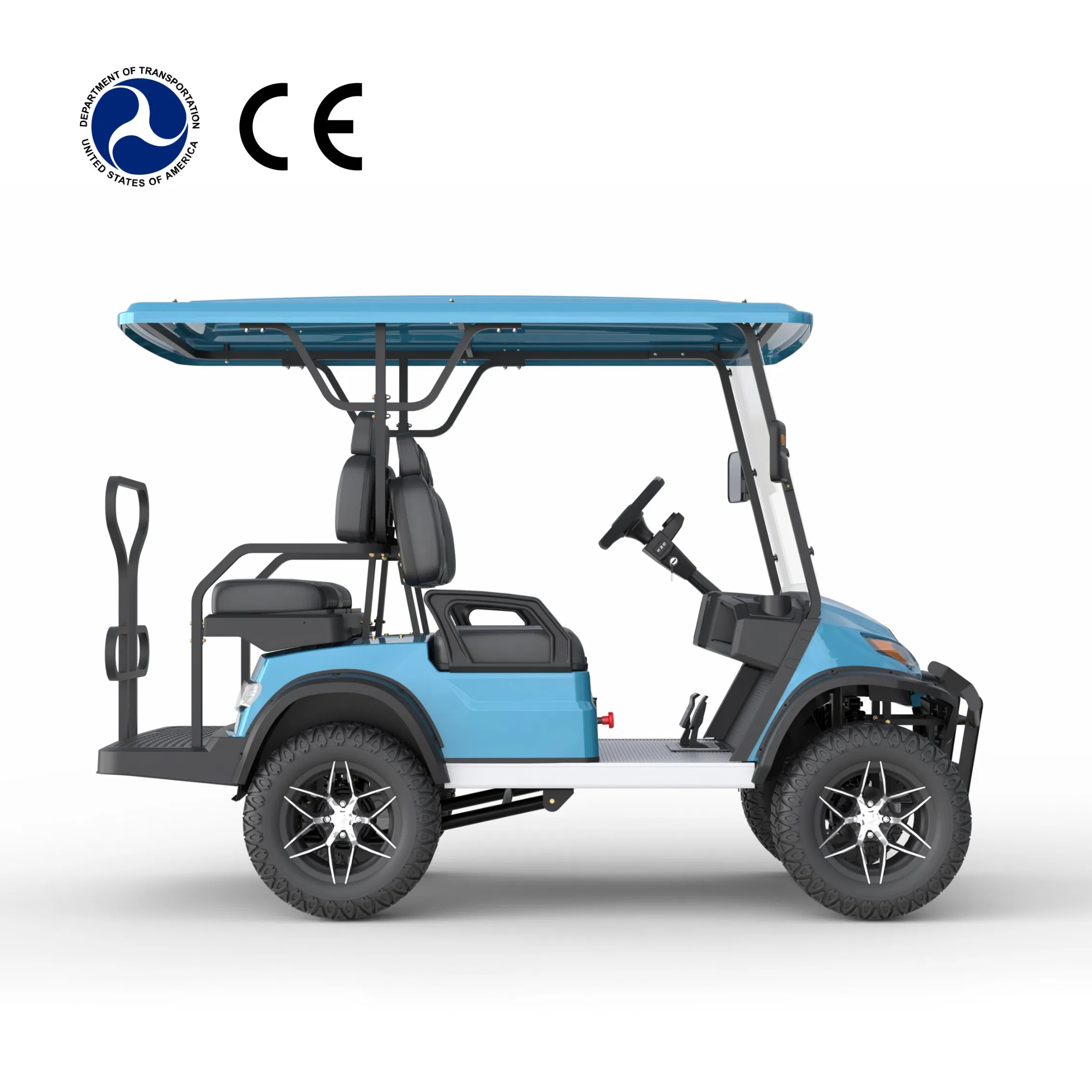 Mini Elétrico 4 Assentos off Road Gol Car Bateria de Lítio Carro Elétrico de Golfe 72V Carros de Golfe de Luxo Baratos Dirigíveis Mini Carro de Golfe para EUA UE