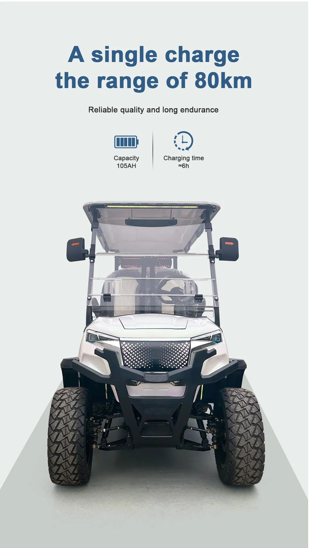 Carrinho de Golfe Elétrico de Luxo Alimentado por Lítio com Opções de Cores Personalizáveis