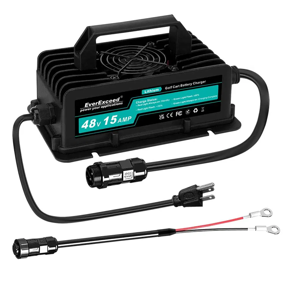 48V 15A LiFePO4 Carregador de Bateria para Carrinho de Golfe