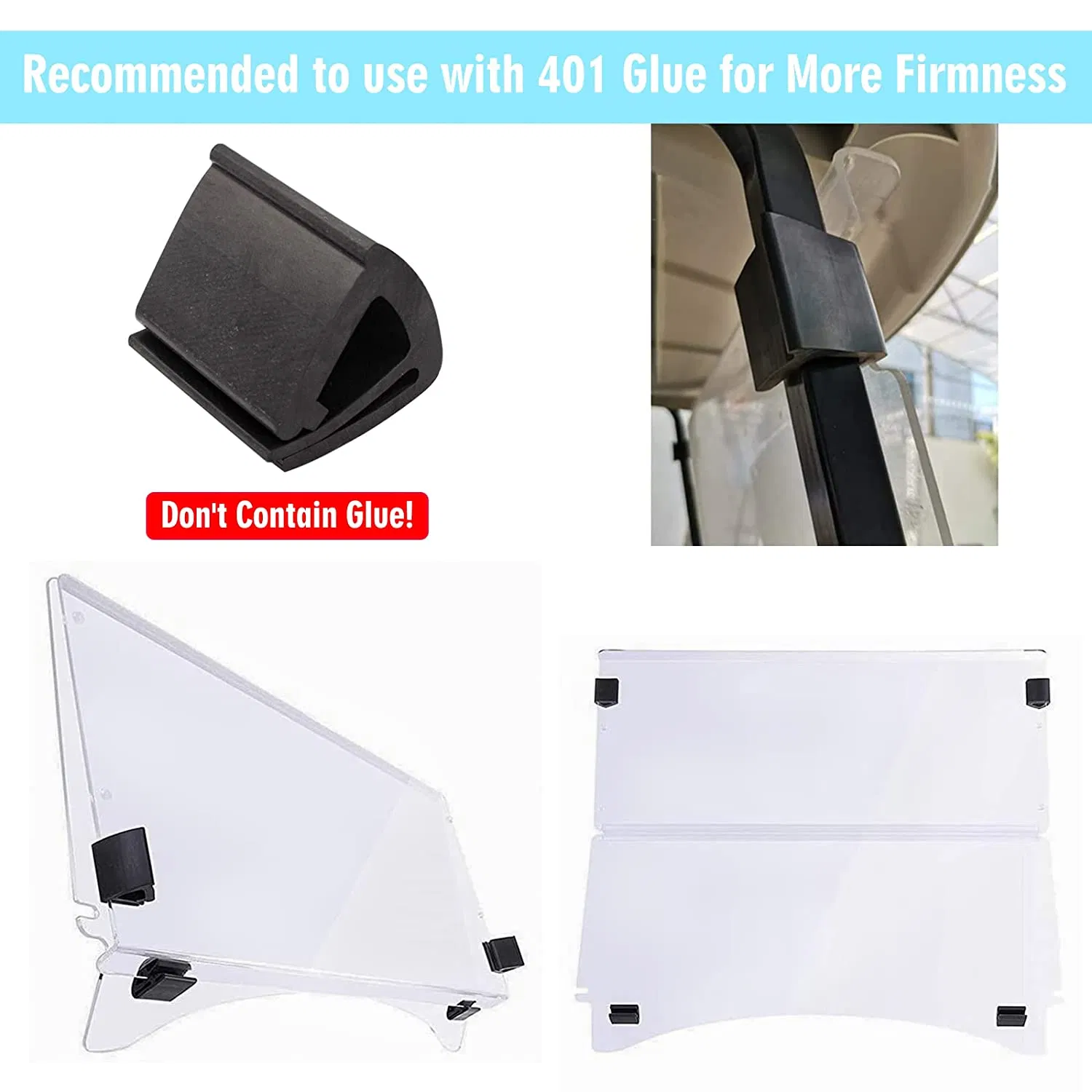 Clipes de retenção de para-brisa universal para carrinhos de golfe Ezgo Club Car YAMAHA