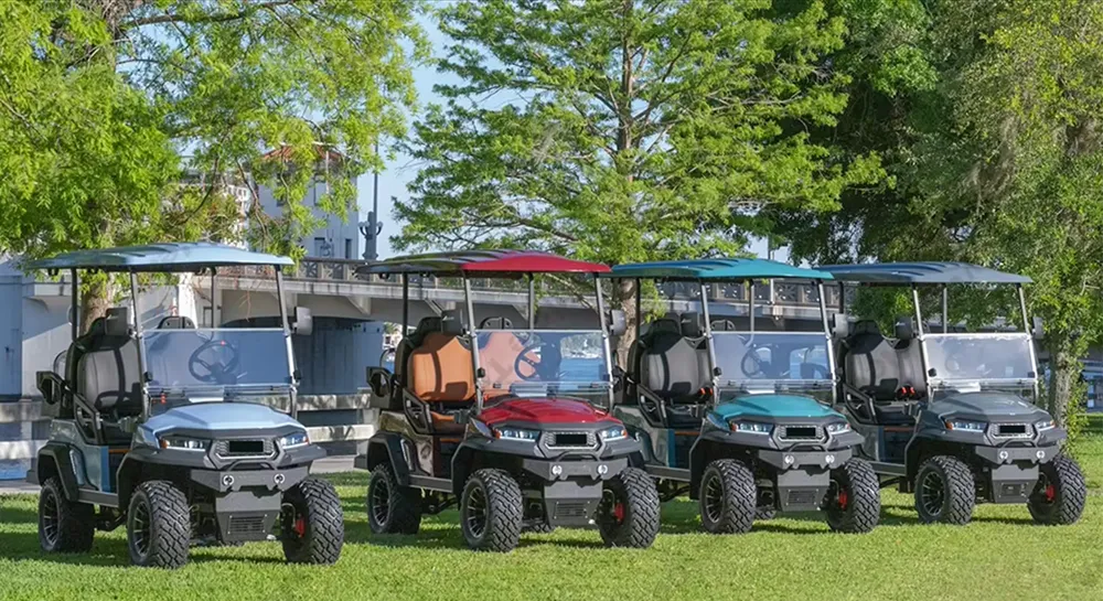 48V Carrinho de Golfe Elétrico com 4 Assentos e 100km Alcance Perfeito para Uso em Resort e Hotel