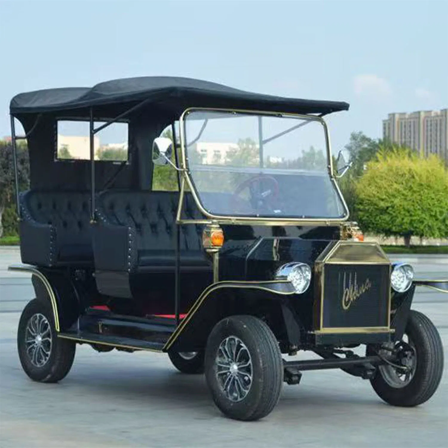 Acessórios Vintage para Carro Moderno Elegante Preto 5 Passageiro Clássico Carrinho de Golfe