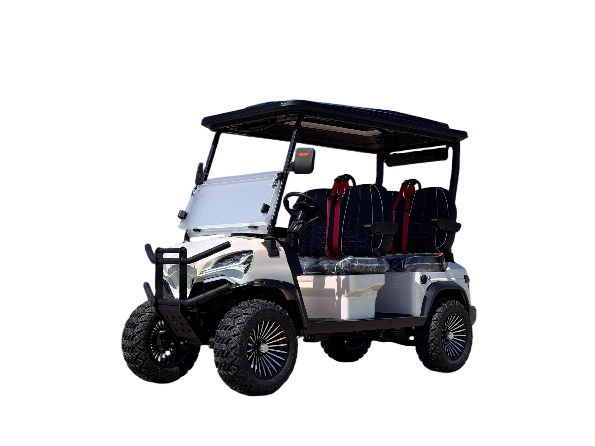 Carrinho de Golfe Elétrico de Fábrica para Quatro Pessoas Cores e Acessórios Personalizáveis Buggy Elétrico de Golfe Club Car com 3-Point Cinto de Segurança Bateria de Lítio