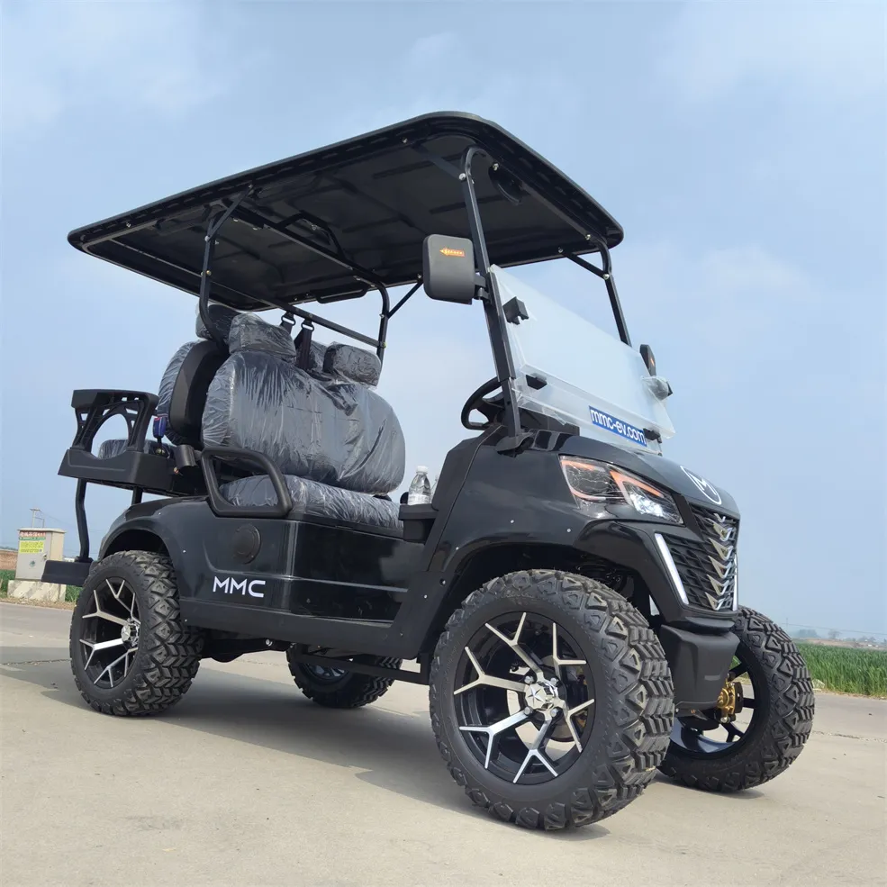 Carrinho de Golfe Elétrico Club Car com Quatro Rodas Levantadas para Caça Off Road com Bateria de Lítio 4 Lugares