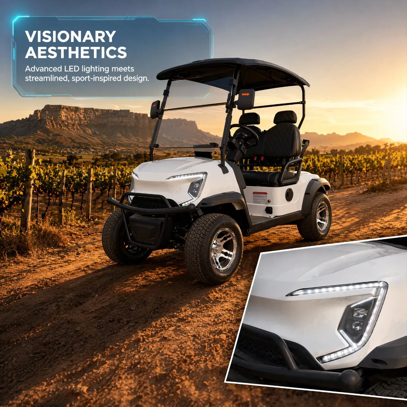 Kepler Smart Connect 4 Passenger Golf Car with GPS Fleet Management System 72V Lithium AC Motor Electric Golf Cart