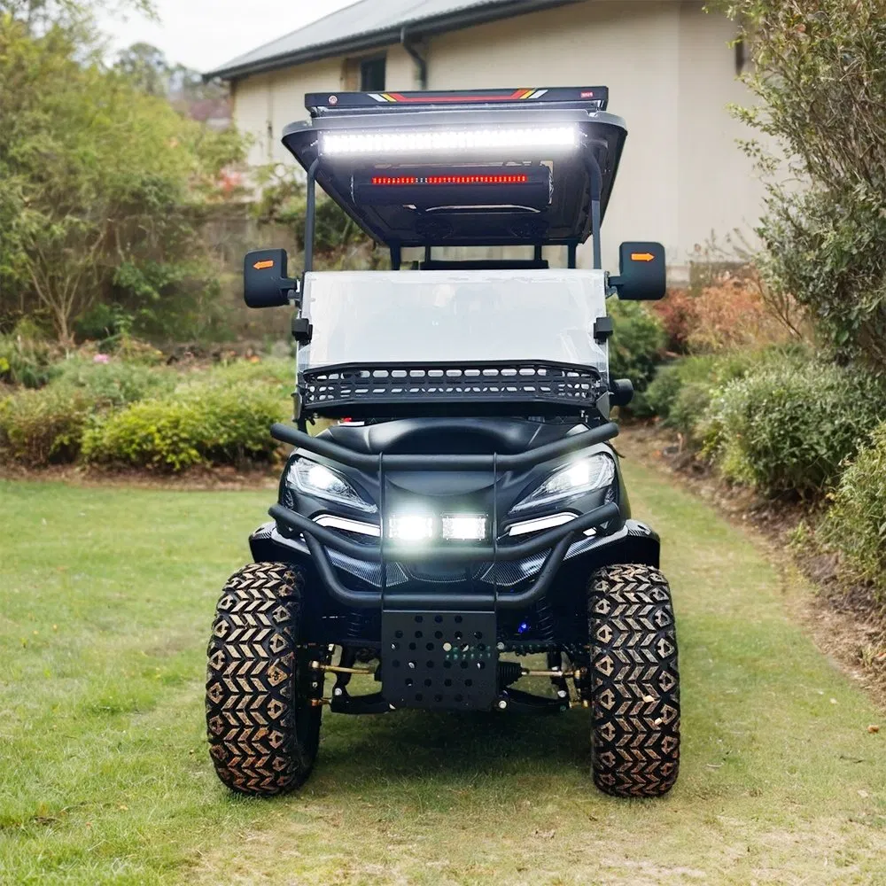 Veículo utilitário elétrico de golfe multifuncional 6 lugares para transporte de passageiros e carga em campi