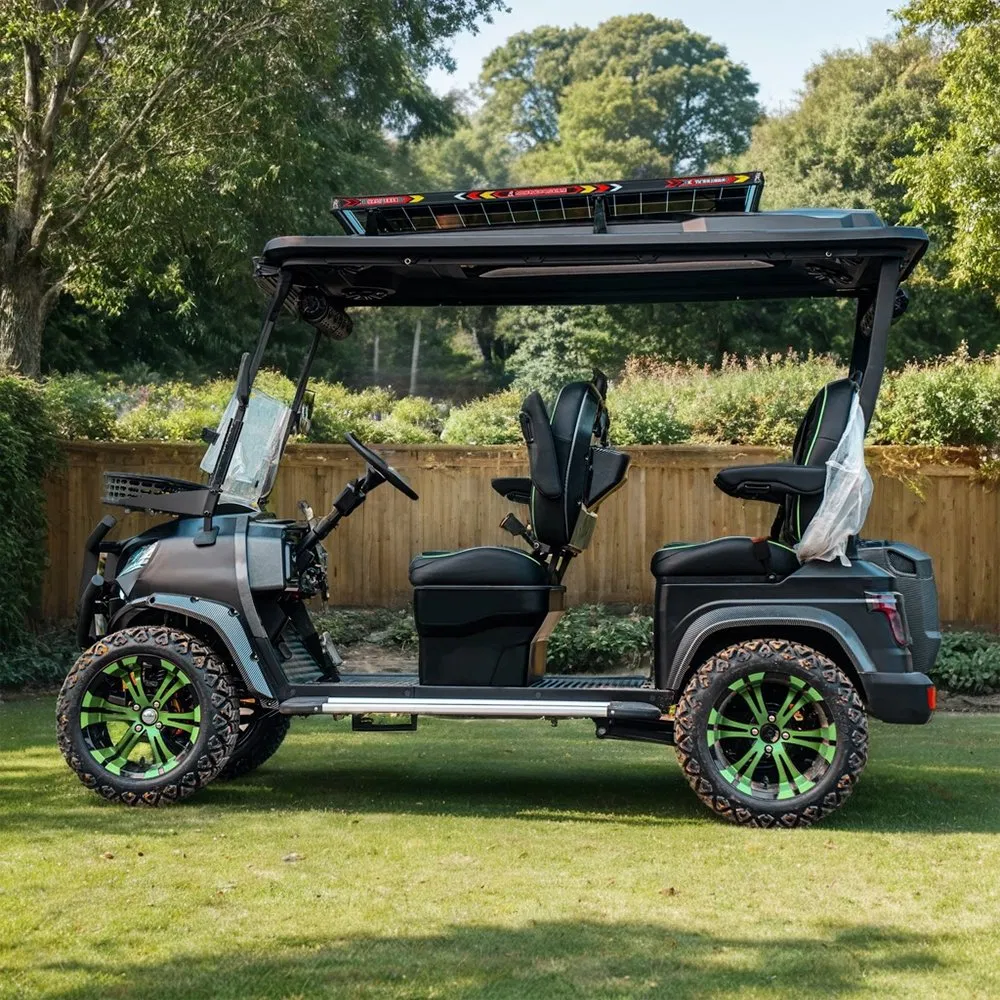 Veículo utilitário elétrico de golfe multifuncional 6 lugares para transporte de passageiros e carga em campi