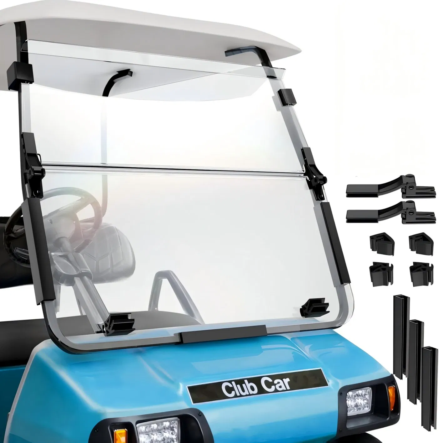 Para-brisa de Carrinho de Golfe para Club Car Ds 2000-up a Gasolina e Elétrico, 5mm Para-brisa PC