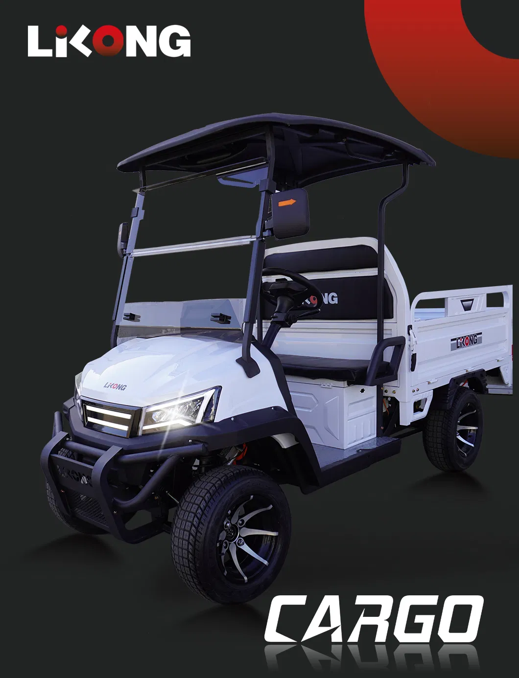 Veículo utilitário elétrico com teto de sombra, buggy ATV, carrinho de golfe, carro de carga com assento confortável