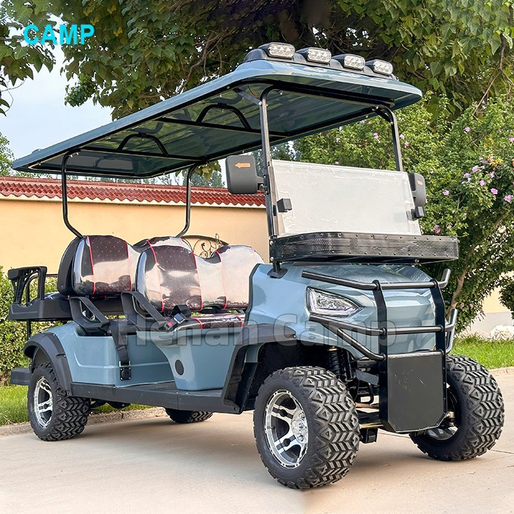 Alta Qualidade 72V Lítio 6 Assento Carrinho de Golfe Elétrico Movido a Gasolina Elevado 4+2 Passageiro Gasolina Carrinho de Golfe