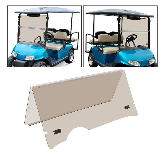 Venda Para-brisa de Golfe Dobrável Resistente a Impactos em Acrílico Para-brisa Dividido para Club Car