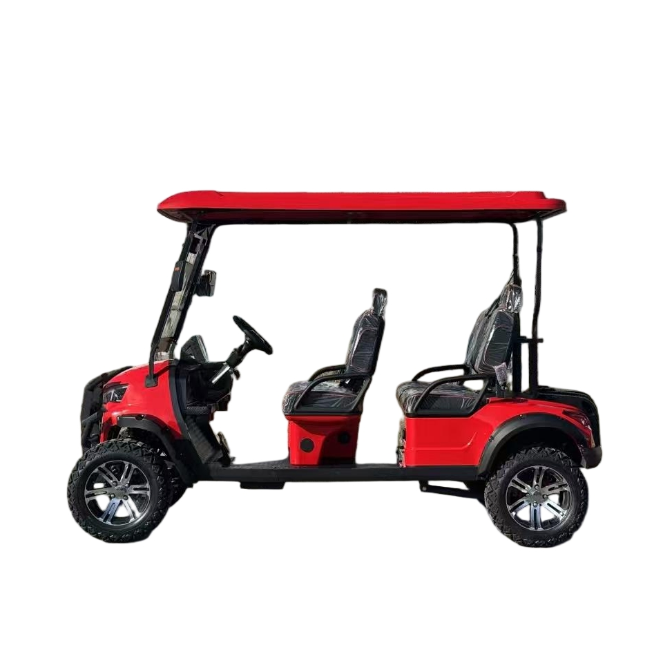 Carrinho de Golfe Elétrico Confortável 4-Person Cores e Acessórios Personalizáveis - Ande com Relaxamento
