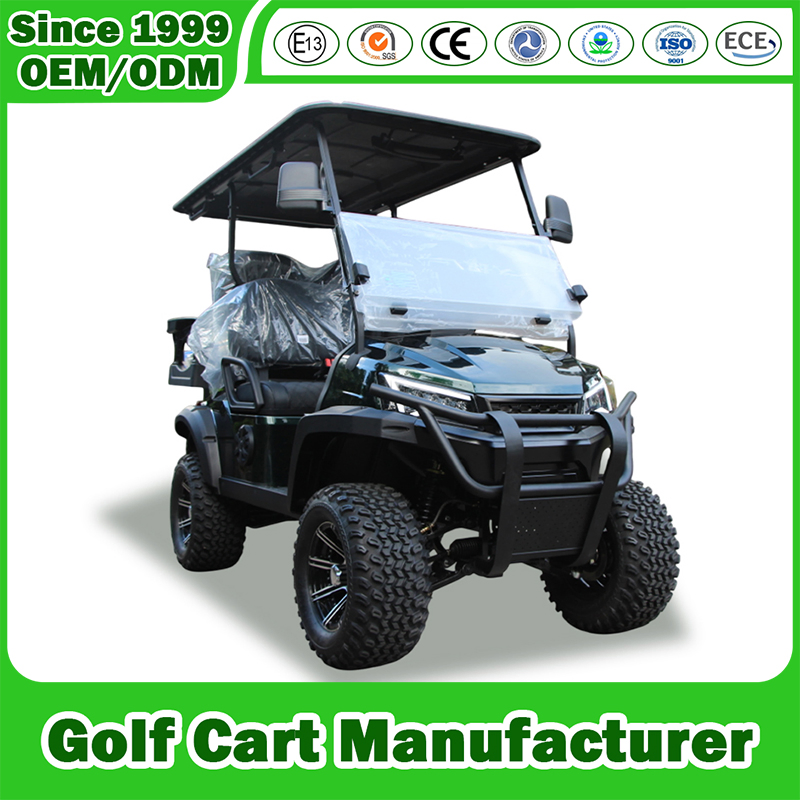 Fabricante de Carrinho de Golfe a Gasolina da China para Passeios de Caça Off Road Carro Clube Legal para Rua Utilitário Lsv Elevado 2+2 4 Assentos a Gasolina Elevado Carrinho de Golfe